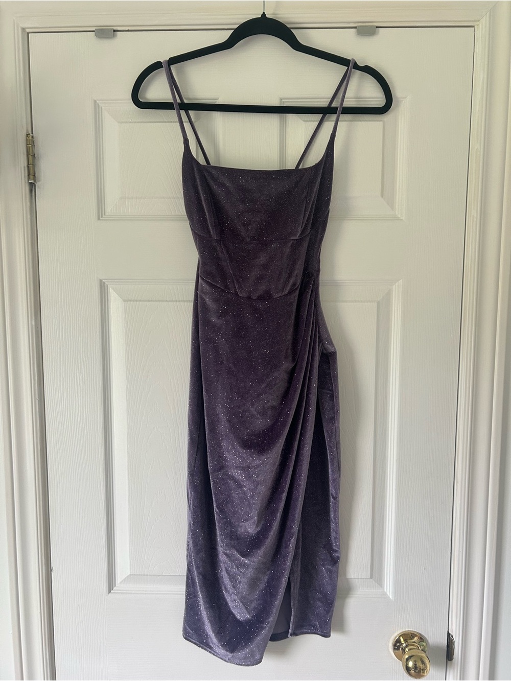 Windsor Lilac Sparkle Velvet Midi Slip Dress